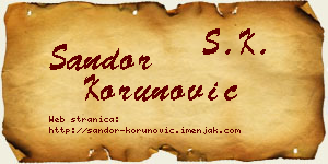 Šandor Korunović vizit kartica